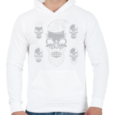 PRINTFASHION Borbély 01 - Férfi kapucnis pulóver - Fehér