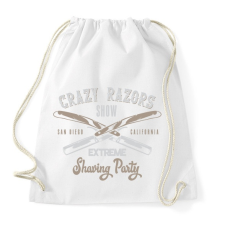 PRINTFASHION Borbély 02 - Crazy razors - Sportzsák, Tornazsák - Fehér tornazsák