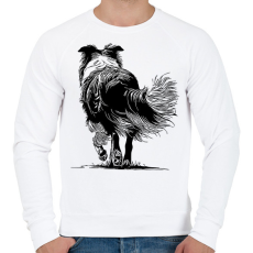 PRINTFASHION Border collie - Férfi pulóver - Fehér