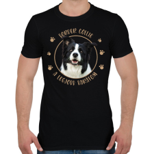 PRINTFASHION Border collie - Legjobb barát - Férfi póló - Fekete férfi póló