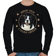 PRINTFASHION Border collie - Legjobb barát - Férfi pulóver - Fekete