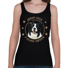 PRINTFASHION Border collie - Legjobb barát - Női atléta - Fekete női trikó