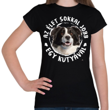 PRINTFASHION Border Collie - Női póló - Fekete női póló