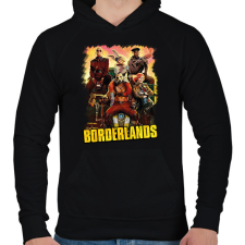 PRINTFASHION Borderlands - Férfi kapucnis pulóver - Fekete férfi pulóver, kardigán
