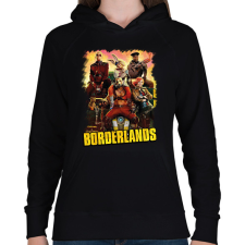 PRINTFASHION Borderlands - Női kapucnis pulóver - Fekete női pulóver, kardigán