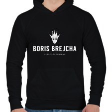 PRINTFASHION Boris Brejcha - high-tech minimal - Férfi kapucnis pulóver - Fekete férfi pulóver, kardigán