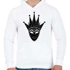 PRINTFASHION Boris Brejcha - Jelly Mask - Férfi kapucnis pulóver - Fehér férfi pulóver, kardigán