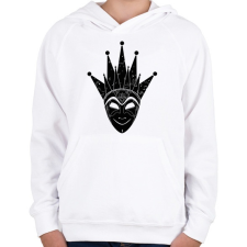 PRINTFASHION Boris Brejcha - Jelly Mask - Gyerek kapucnis pulóver - Fehér gyerek pulóver, kardigán