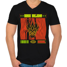 PRINTFASHION Boris Brejcha minimal - Férfi V-nyakú póló - Fekete férfi póló