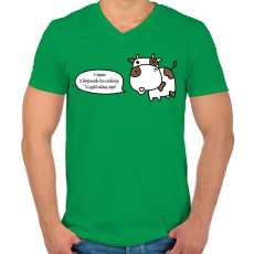 PRINTFASHION Borjú - Férfi V-nyakú póló - Zöld