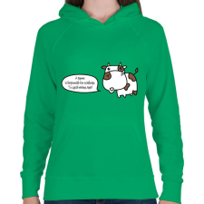 PRINTFASHION Borjú - Női kapucnis pulóver - Zöld női pulóver, kardigán