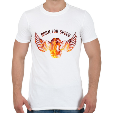 PRINTFASHION born for speed - Férfi póló - Fehér férfi póló