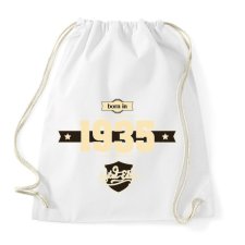 PRINTFASHION born-in-1935-cream-choco - Sportzsák, Tornazsák - Fehér tornazsák