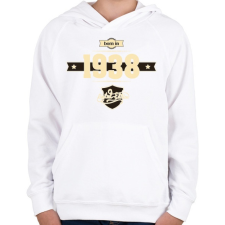 PRINTFASHION born-in-1938-cream-choco - Gyerek kapucnis pulóver - Fehér gyerek pulóver, kardigán