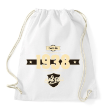 PRINTFASHION born-in-1938-cream-choco - Sportzsák, Tornazsák - Fehér tornazsák