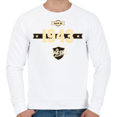 PRINTFASHION born-in-1943-cream-choco - Férfi pulóver - Fehér