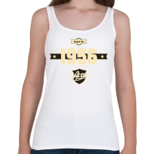 PRINTFASHION born-in-1956-cream-choco - Női atléta - Fehér női trikó