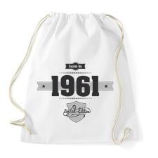 PRINTFASHION born-in-1961-(dark&lightgrey) - Sportzsák, Tornazsák - Fehér tornazsák