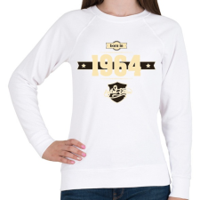 PRINTFASHION born-in-1964-cream-choco - Női pulóver - Fehér női pulóver, kardigán