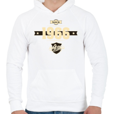 PRINTFASHION born-in-1966-cream-choco - Férfi kapucnis pulóver - Fehér