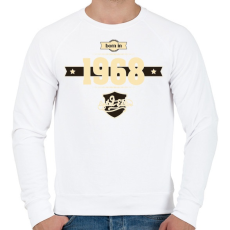 PRINTFASHION born-in-1968-cream-choco - Férfi pulóver - Fehér