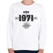 PRINTFASHION born-in-1971-(dark&lightgrey) - Gyerek pulóver - Fehér gyerek pulóver, kardigán