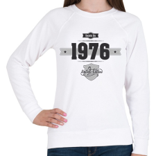 PRINTFASHION born-in-1976-(dark&lightgrey) - Női pulóver - Fehér női pulóver, kardigán