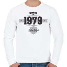 PRINTFASHION born-in-1979-(dark&lightgrey) - Férfi pulóver - Fehér