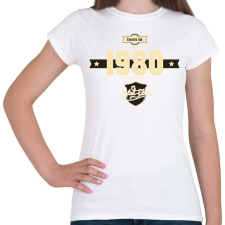 PRINTFASHION born-in-1980-cream-choco - Női póló - Fehér női póló