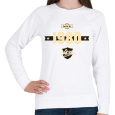 PRINTFASHION born-in-1980-cream-choco - Női pulóver - Fehér