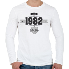 PRINTFASHION born-in-1982-(dark&lightgrey) - Férfi hosszú ujjú póló - Fehér