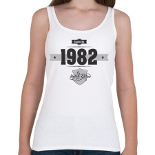 PRINTFASHION born-in-1982-(dark&lightgrey) - Női atléta - Fehér női trikó