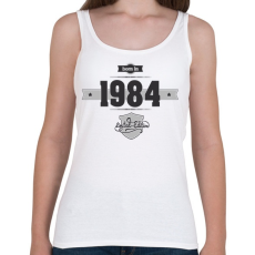 PRINTFASHION born-in-1984-(dark&lightgrey) - Női atléta - Fehér