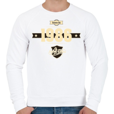 PRINTFASHION born-in-1986-cream-choco - Férfi pulóver - Fehér
