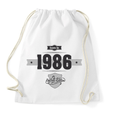PRINTFASHION born-in-1986-(dark&lightgrey) - Sportzsák, Tornazsák - Fehér tornazsák