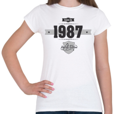 PRINTFASHION born-in-1987-(dark&lightgrey) - Női póló - Fehér