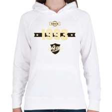 PRINTFASHION born-in-1993-cream-choco - Női kapucnis pulóver - Fehér női pulóver, kardigán