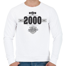PRINTFASHION born-in-2000-(dark&lightgrey) - Férfi pulóver - Fehér férfi pulóver, kardigán