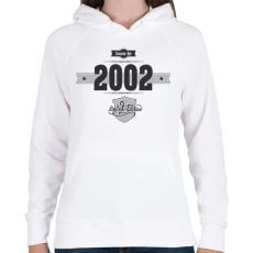 PRINTFASHION born-in-2002-(dark&lightgrey) - Női kapucnis pulóver - Fehér