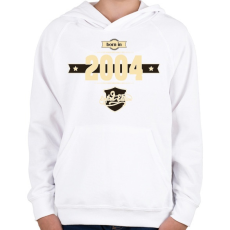 PRINTFASHION born-in-2004-cream-choco - Gyerek kapucnis pulóver - Fehér