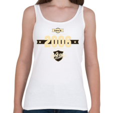 PRINTFASHION born-in-2006-cream-choco - Női atléta - Fehér női trikó