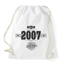 PRINTFASHION born-in-2007-(dark&lightgrey) - Sportzsák, Tornazsák - Fehér tornazsák