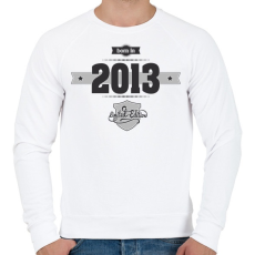PRINTFASHION born-in-2013-(dark&lightgrey) - Férfi pulóver - Fehér
