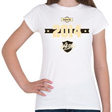 PRINTFASHION born-in-2014-cream-choco - Női póló - Fehér