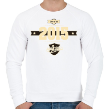 PRINTFASHION born-in-2015-cream-choco - Férfi pulóver - Fehér férfi pulóver, kardigán