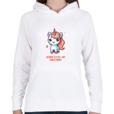 PRINTFASHION Born to be an unicorn - Női kapucnis pulóver - Fehér