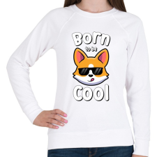 PRINTFASHION Born to be cool - Női pulóver - Fehér női pulóver, kardigán