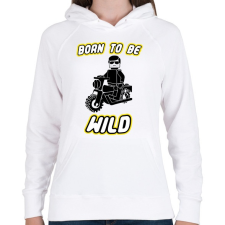 PRINTFASHION born-to-be-wild-black - Női kapucnis pulóver - Fehér női pulóver, kardigán