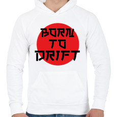 PRINTFASHION Born to drift - Férfi kapucnis pulóver - Fehér