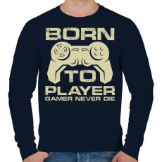 PRINTFASHION Born to Player  - Férfi pulóver - Sötétkék